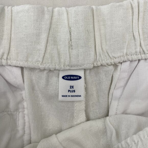 Old Navy Linen Blend Pants Womens 2X Plus Pull On Lightweight Casual Lounge - Picture 4 of 8